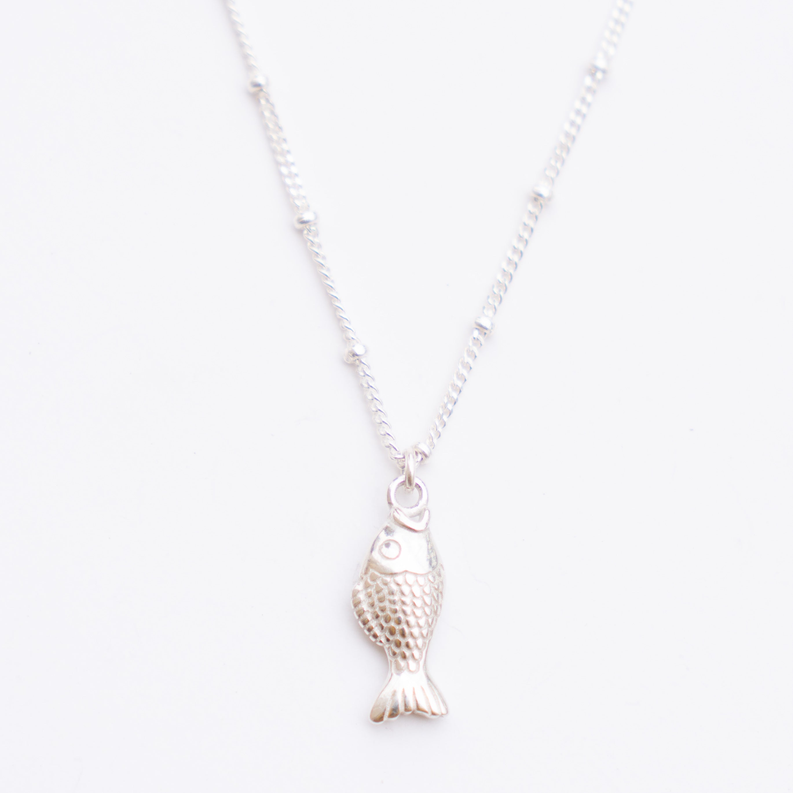 Silver lucky fish - שרשרת כסף 925 תליון דג image 0