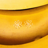 GOLD hollow flower 9K - עגילי פרח זהב image 1