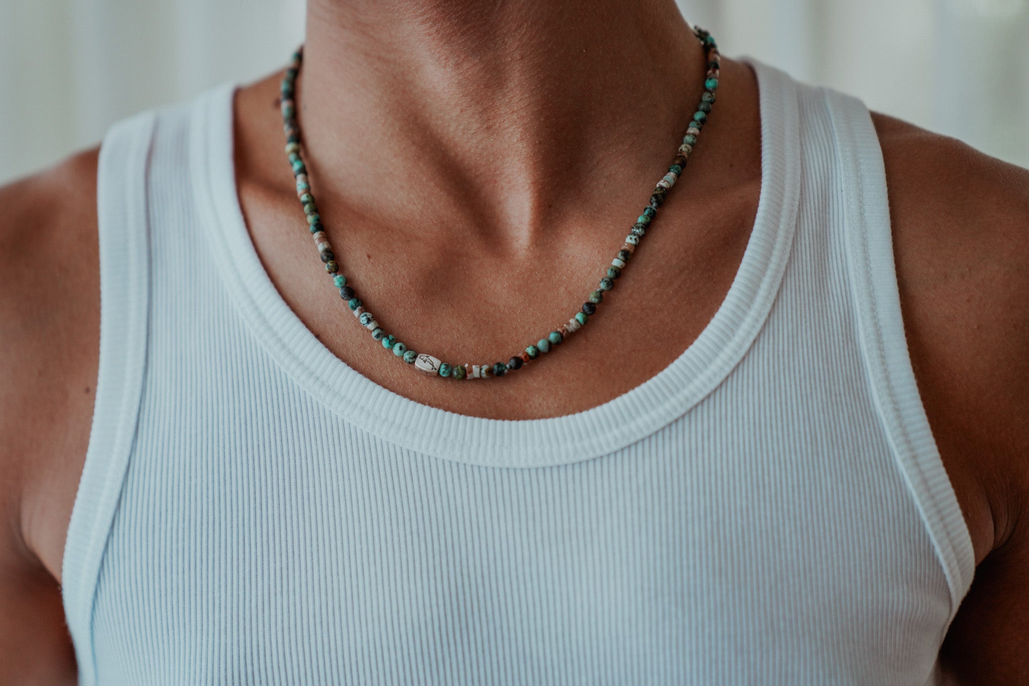 Green shark necklace