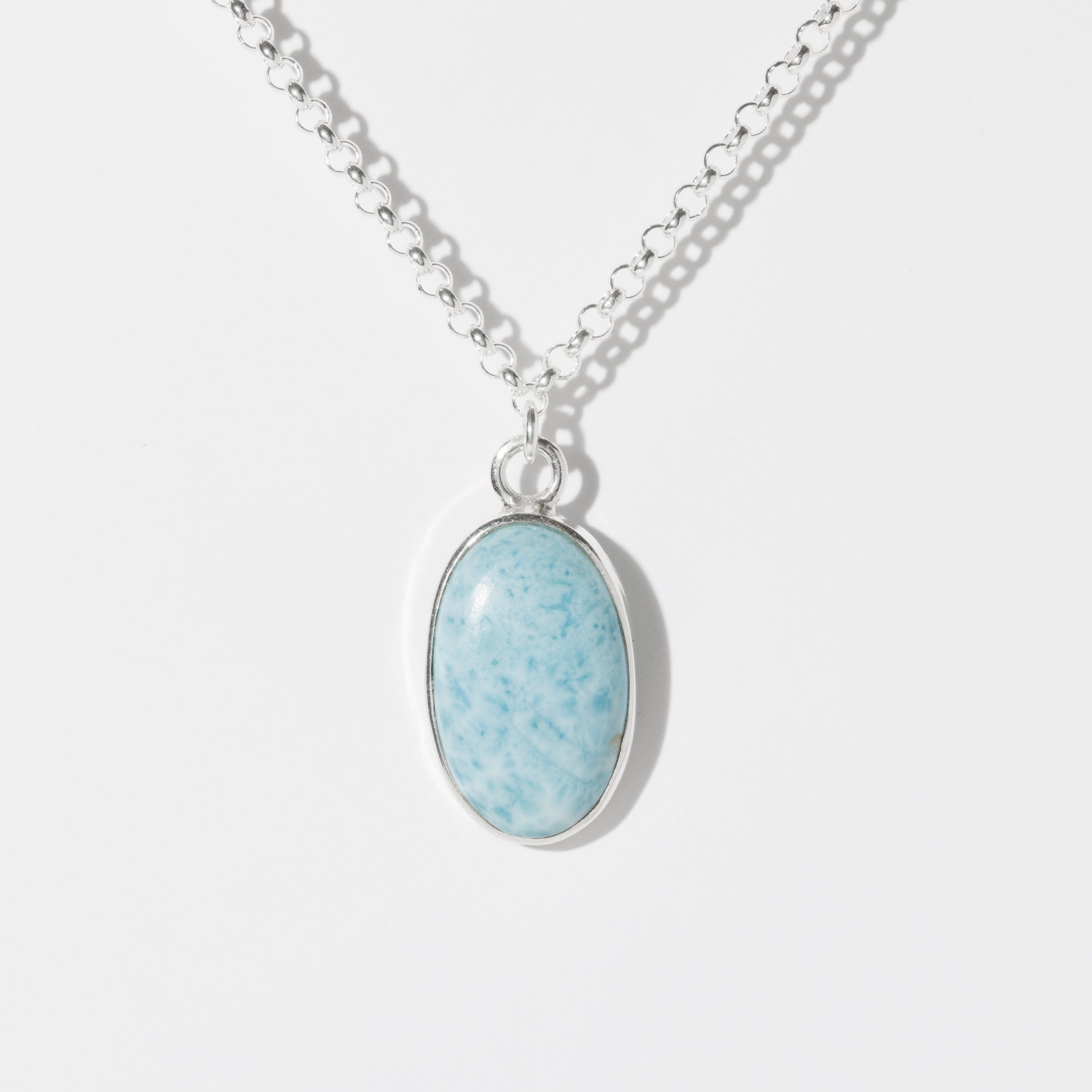 LARIMAR - שרשרת כסף 925 גורמט , תליון אבן לרימר image 2