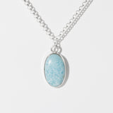 LARIMAR - שרשרת כסף 925 גורמט , תליון אבן לרימר image 2