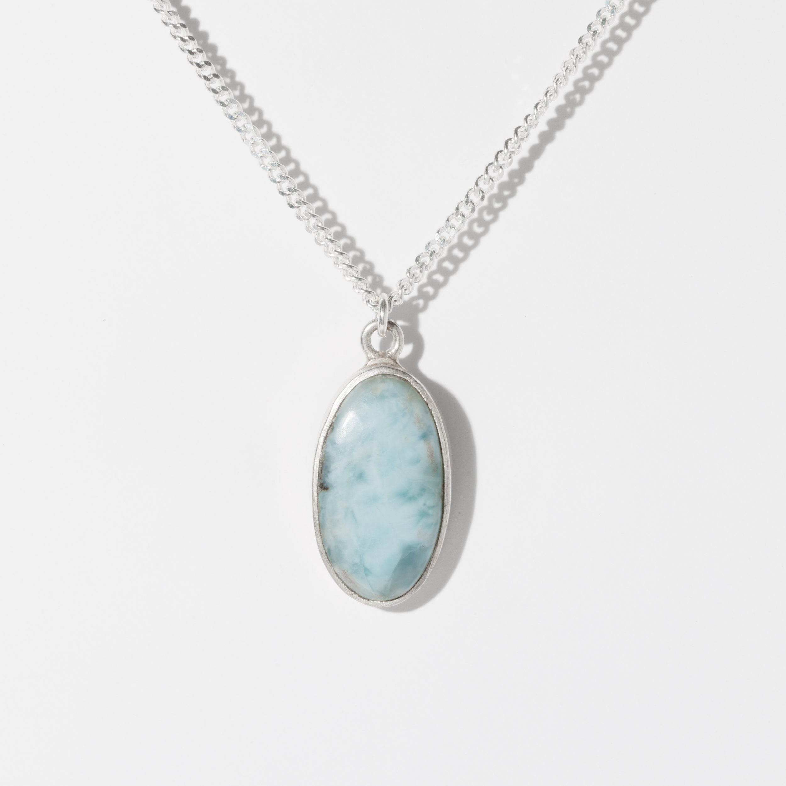 LARIMAR - שרשרת כסף 925 גורמט , תליון אבן לרימר image 0