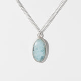 LARIMAR - שרשרת כסף 925 גורמט , תליון אבן לרימר image 0