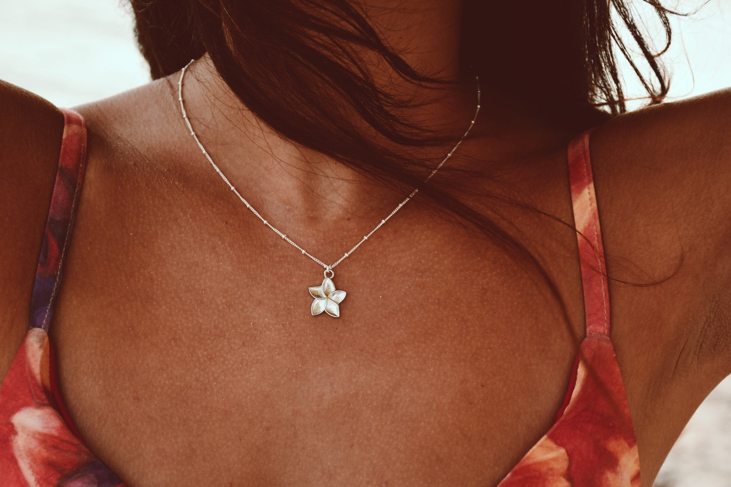 MAI.DAN FLOWER silver necklace • שרשרת כסף נקודות פרח גדול image 1