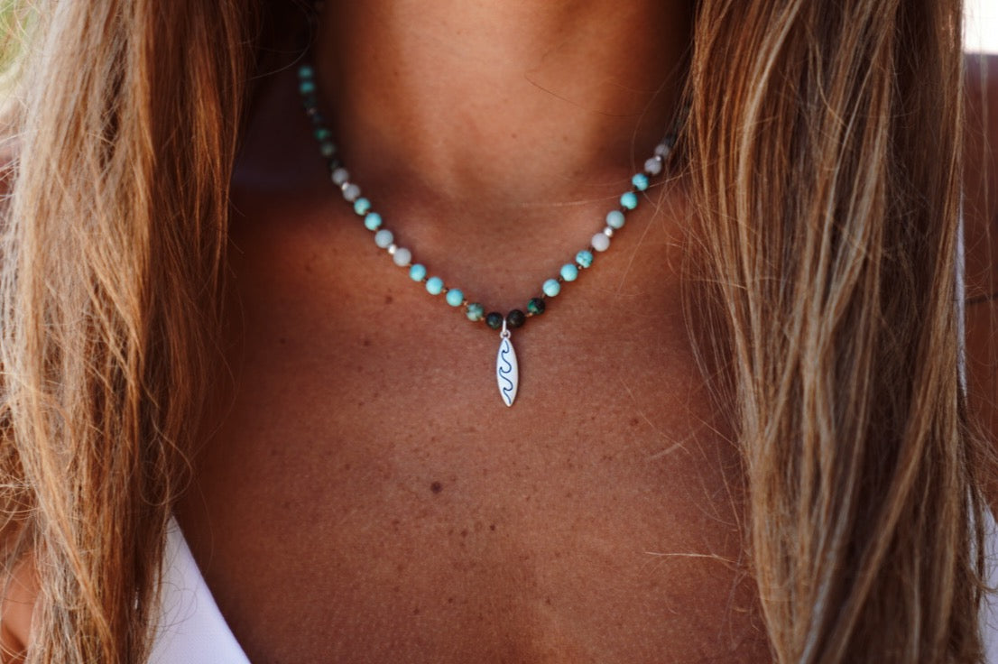 ADI NECKLACE 💧 שרשרת אבני חן גלשן גלים image 0