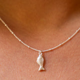 Silver lucky fish - שרשרת כסף 925 תליון דג image 1
