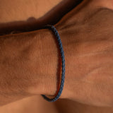 Blue braid - צמיד עור כחול image 0
