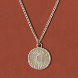 SUN COIN - שרשרת כסף 925 גורמט תליון שמש מטבע  image 0