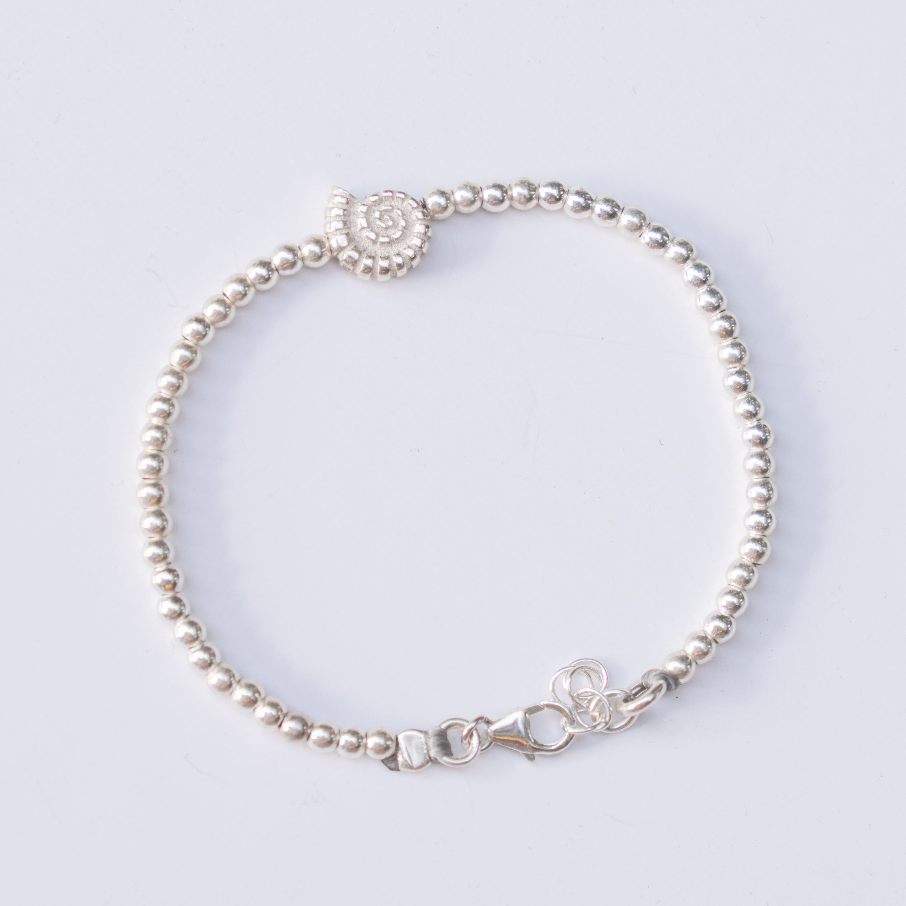 Silver ammonite - צמיד חרוזי כסף 925 אמונייט image 0