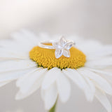 Baby flower - טבעת כסף 925 פרח פלומריה image 0