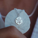 Sand dollar - שרשרת כסף 925 חוליות תליון סנד דולר image 0