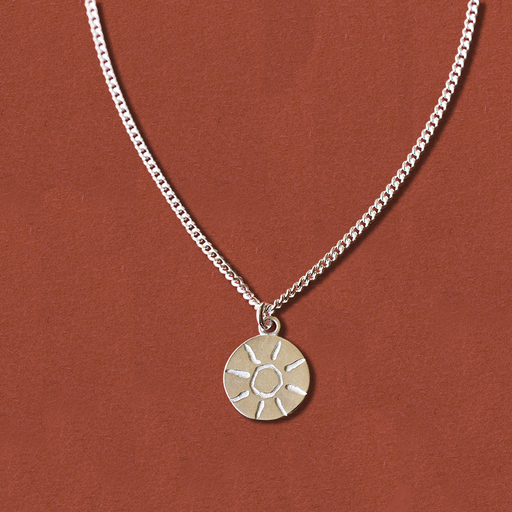 SUN NECKLACE  🌞 שרשרת כסף 925 גורמט תליון שמש image 0