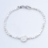 Silver squares ammonite - צמיד חרוזי כסף 925 אמונייט image 0
