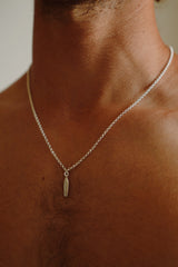 Mini sap - שרשרת כסף 925 חוליות תליון גלשן לונגבורד קטן image 2
