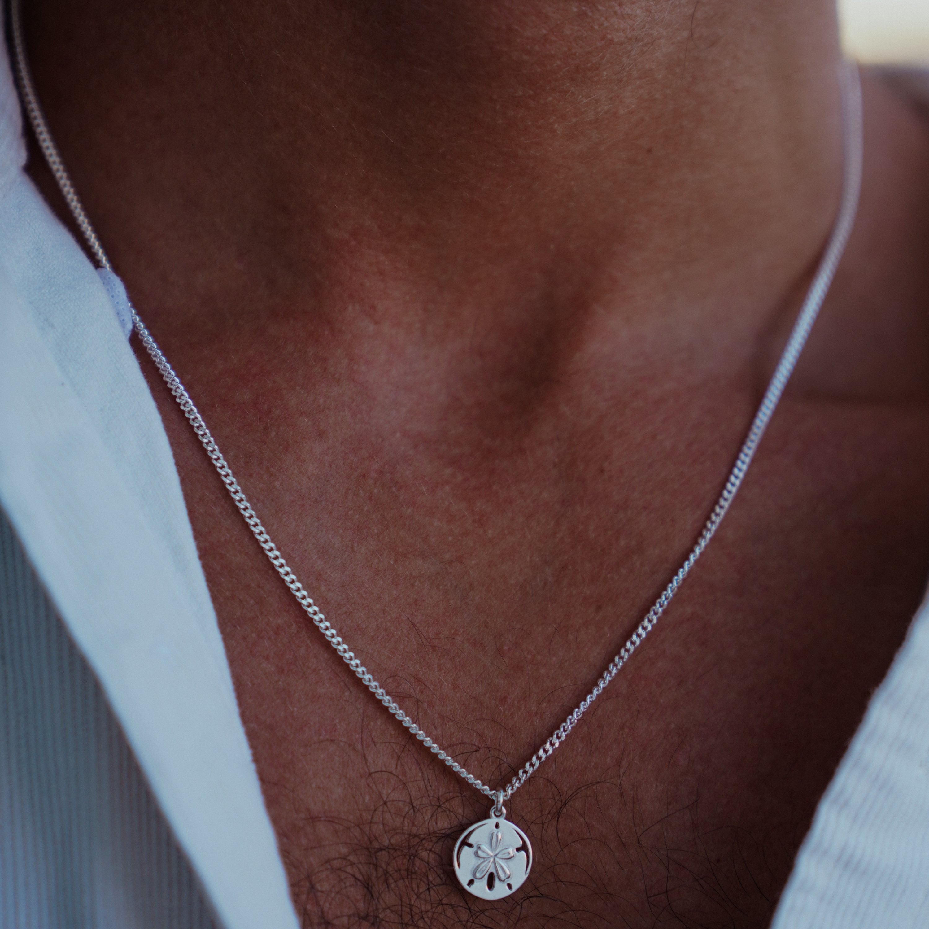 Sand dollar - שרשרת כסף גורמט 925 תליון סנד דולר  image 1