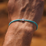 צמיד לגבר סרוג טורקיז עם תליון כסף 925 turquoise wave image 1