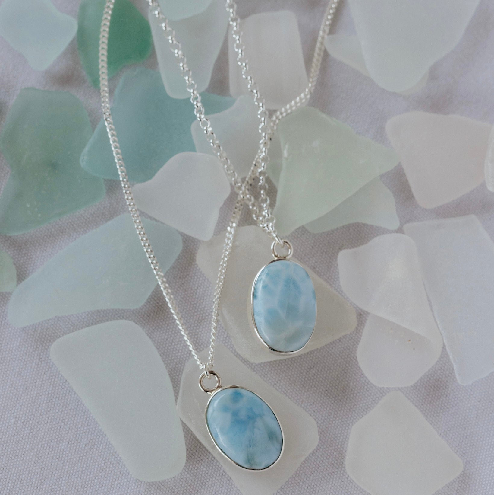 LARIMAR - שרשרת כסף 925 גורמט , תליון אבן לרימר image 4