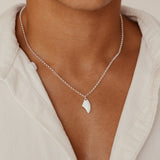 little fin - שרשרת כסף 925 חוליות תליון חרב גלשן קטנה image 0