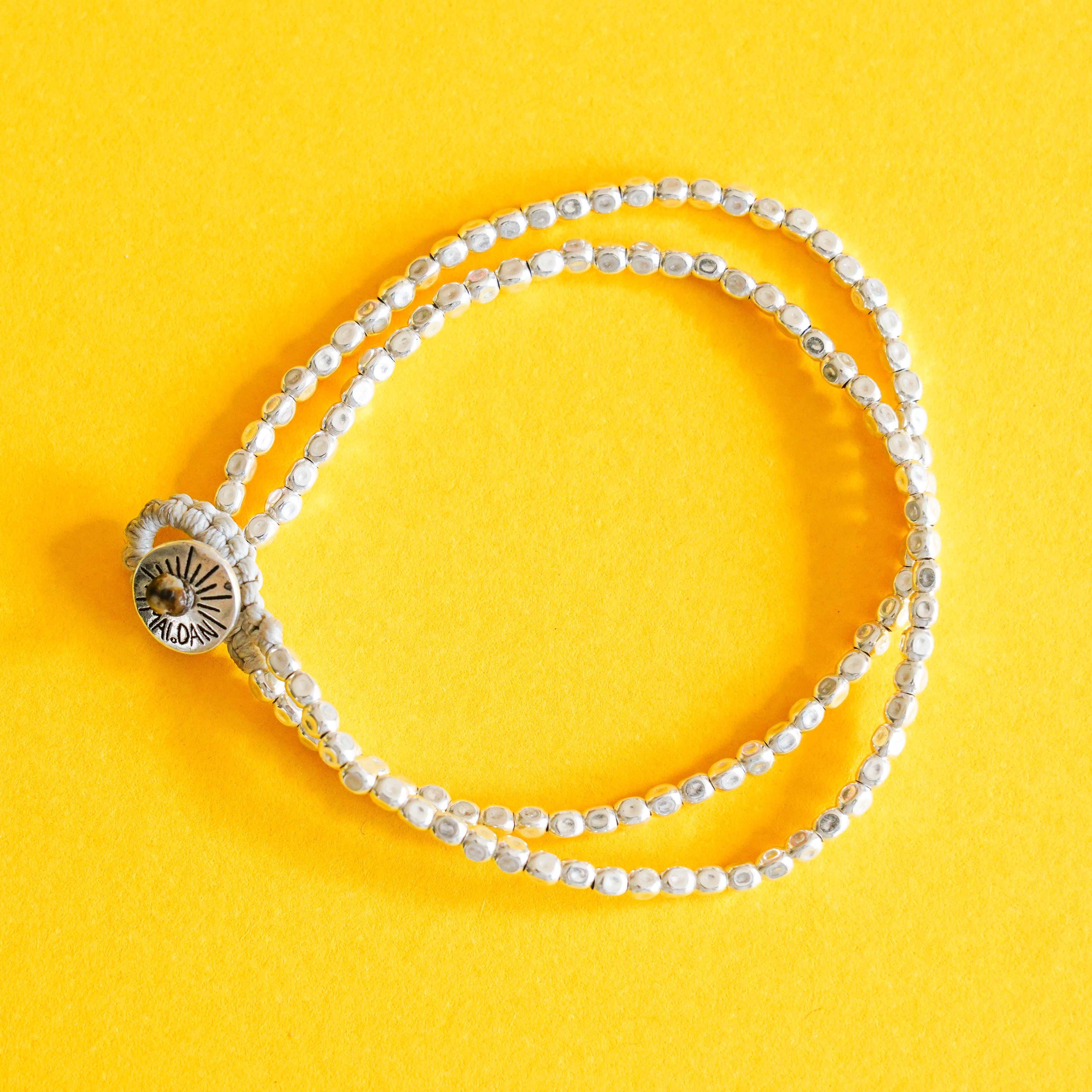 Double square silver bracelet - צמיד כסף כפול כפתור image 0