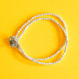 Double square silver bracelet - צמיד כסף כפול כפתור image 0