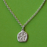 sand dollar #25 - שרשרת כסף 925 חוליות תליון סנד דולר  image 0