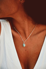 LARIMAR - שרשרת כסף 925 גורמט , תליון אבן לרימר image 1