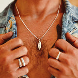SILVER WAVES - שרשרת כסף 925 תליון גלשן גלים  image 1