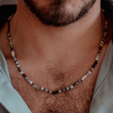 BLACK OCEAN - שרשרת אבני חן בשילוב מקרמה וכסף 925 image 3